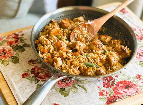 Honey Garlic Chicken Fried Rice for two