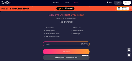 Soulgen AI Pricing Options
