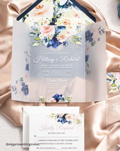 rehearsal dinner invitations provence style transparent wedding invitations with flowers