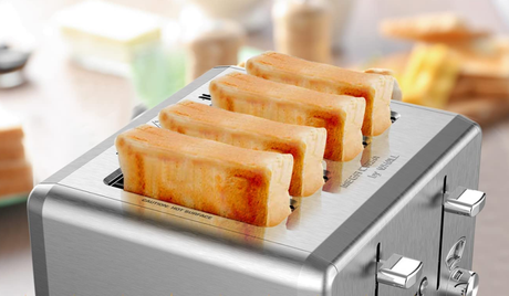 The Whall Four-Slice Toaster is available for purchase at Amazon