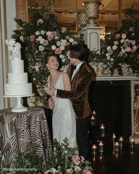 documentary style wedding photography brides cutting the cake