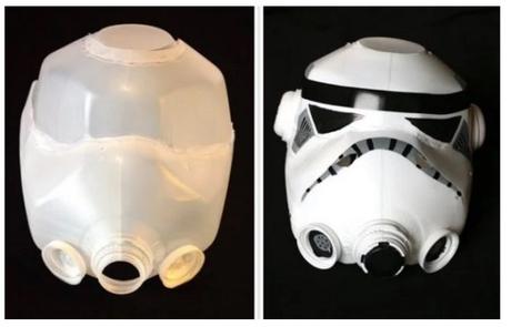 Storm Trooper Helmet Made With Empty Plastic Milk Bottles