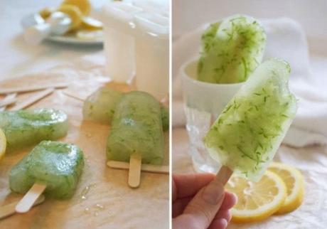 Homemade Lemonade Cucumber Spa Popsicles