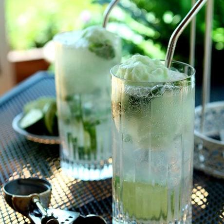 Lime Sherbet Mojito Float Cocktail