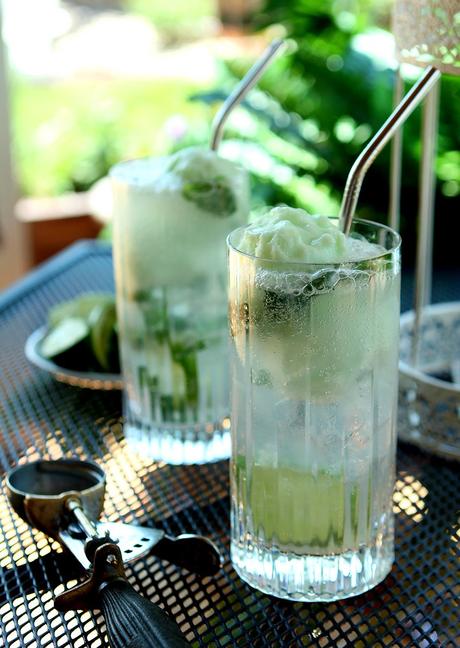 Lime Sherbet Mojito Float Cocktail