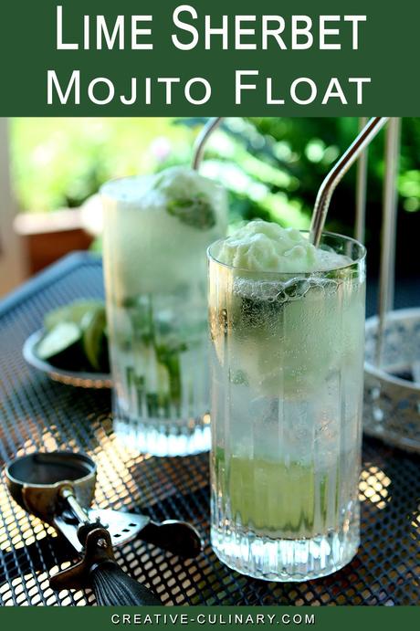 Lime Sherbet Mojito Float Cocktail