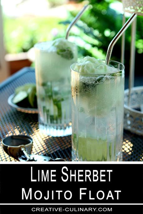 Lime Sherbet Mojito Float Cocktail