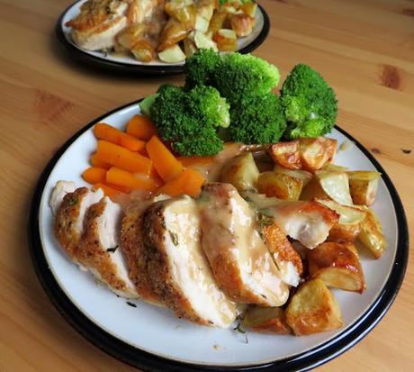 Roast Chicken with Mini Roasts and Sides