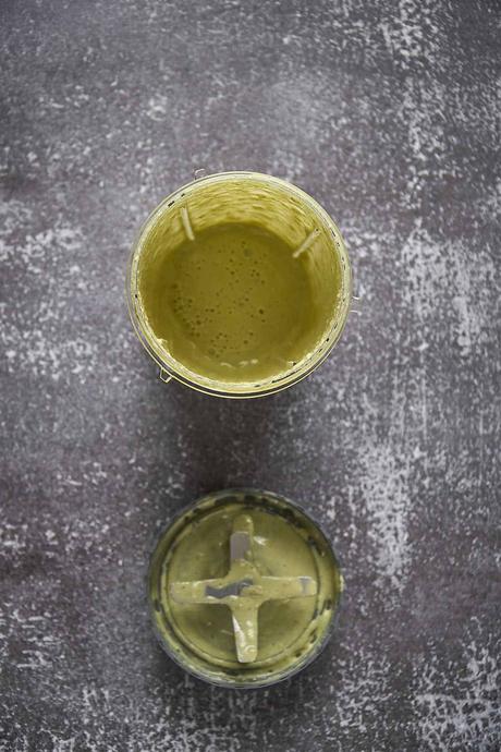 vegan tahini salad dressing in a blender