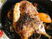Roast Chicken with Sour Cherries, Green Olives, Fennel Thyme