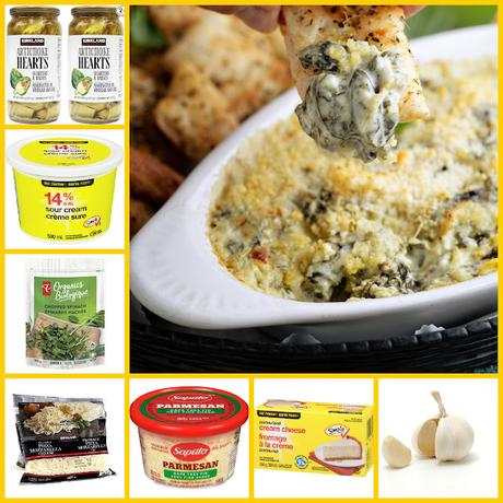 Ingredients for Spinach & Artichoke Dip