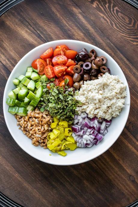 Greek Vegan Farro Salad