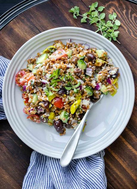 Greek Vegan Farro Salad