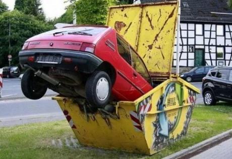 Refuse Skip made into car park