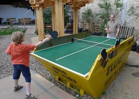 Refuse Skip made into Ping Pong table