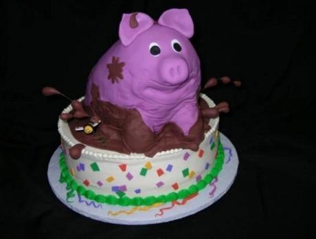 Realistic Looking Pig in mud Cake