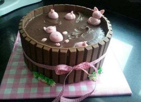 Kit Kat Style Pigs in mud Cake