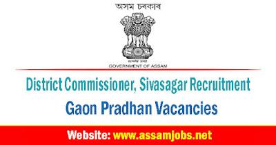 DC Sivasagar Recruitment 2024 – 24 Gaon Pradhan Vacancy