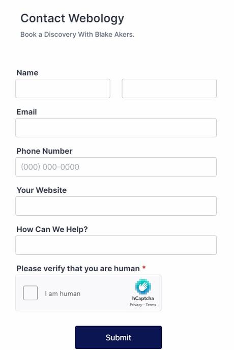 Webology contact form