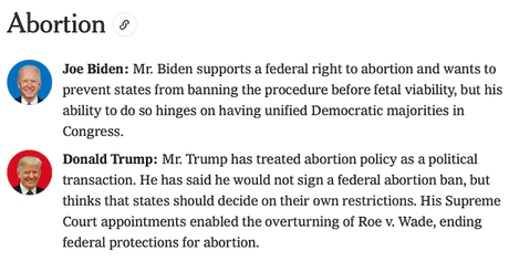 Biden And Trump Positions On Important Issues