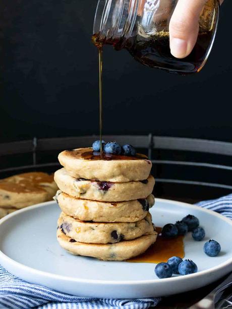 Healthy Vegan Blueberry Pancakes