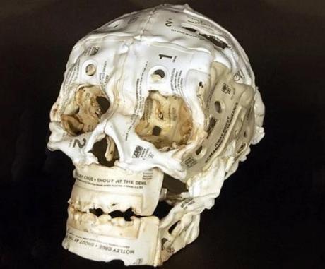Skull Made From Cassette Tapes