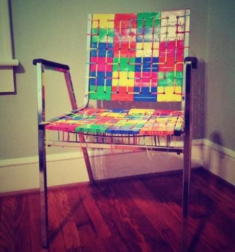 Deck Chair Made From Cassette Tapes