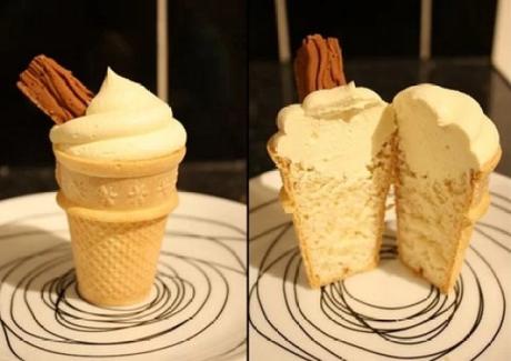 Ice Cream Cone Cupcake With a Flake