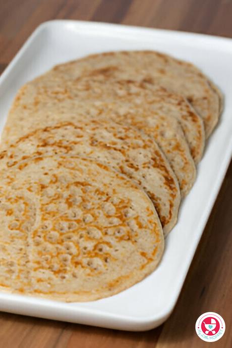 This recipe for Delicious and Nutritious Sweet Wheat Dosa for Babies and Toddlers is combining the sweetness of ripe bananas with the wheat flour. 