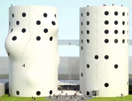 Abandoned Silos Transformed Into a Climbing Wall