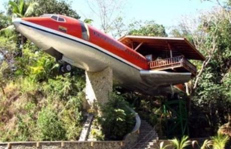 Airplane turned into house