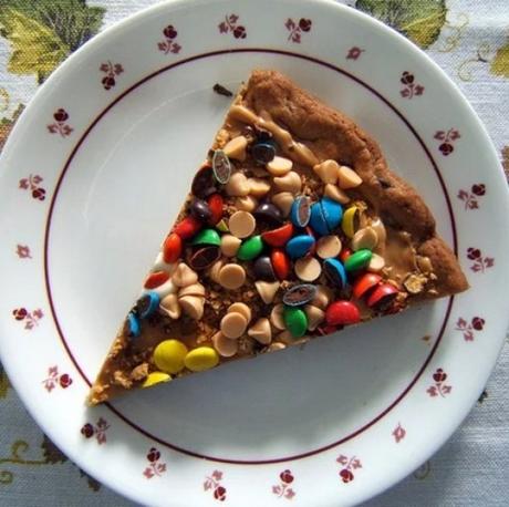 Smarties and Cookie Dough Dessert Pizza