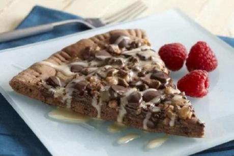 Chocolate Dessert Pizza with Irish Cream Drizzle