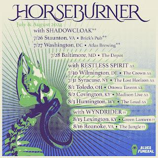 Progressive sludge metallers HORSEBURNER announce more summer US shows; new album out now on Blues Funeral Recordings