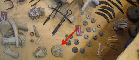 About the origins of the trollen wheel: historical or anachronistic? The display at Slagelse Museum where one of the disks from Trelleborg is displayed. Photo by Russell Scott