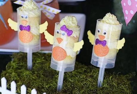 Lemon Easter Chick Push Pops