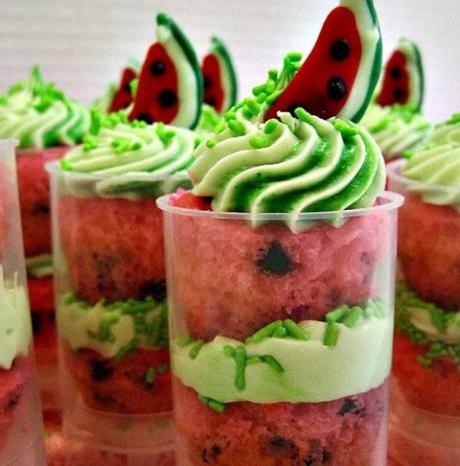 Watermelon Cupcake Push Up Pops