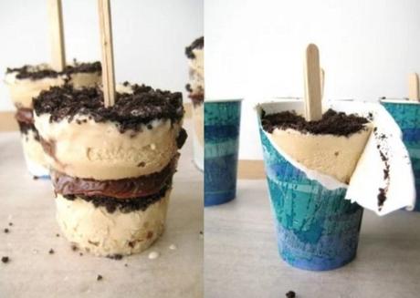 Coffee Oreo Fudge Ice Cream Pops