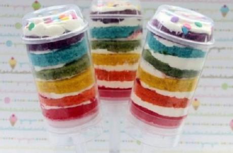 Rainbow cake push-ups