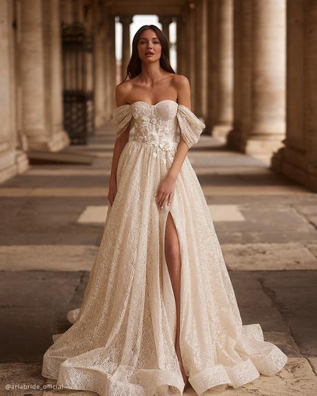 top dresses for wedding off the shoulder strapless neckline aria