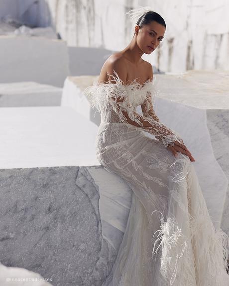 top dresses for wedding off the shoulder with sleeves innocentia