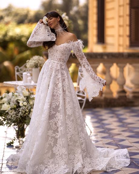 top dresses for wedding with long sleeves lace pollardi