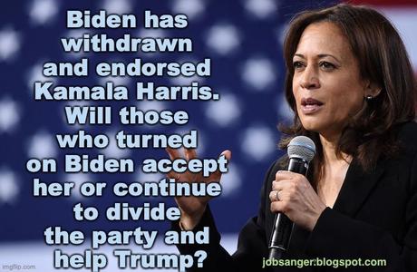 Biden Drops Out - It's Now Kamala Harris Or Lose The Election
