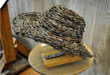 Hat made from Barbed Wire