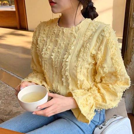 yellow blouse