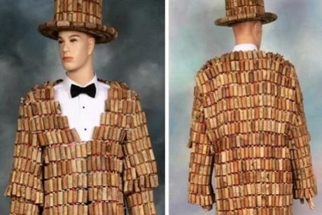 Suit made with Recycle Wine Corks