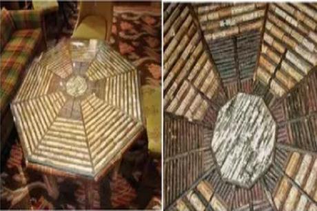 Coffee table made with corks