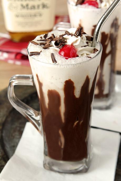 Bourbon Milkshake with Hot Fudge