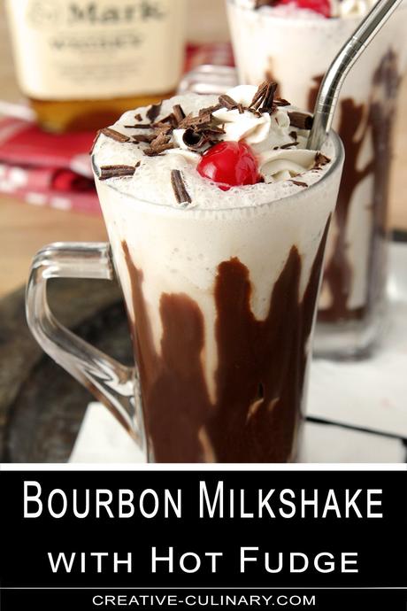 Bourbon Milkshake with Hot Fudge