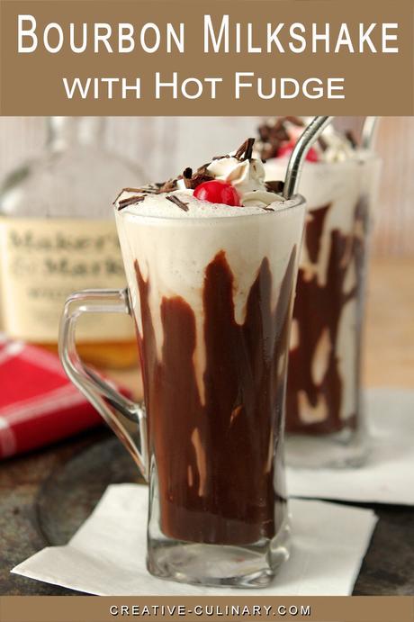 Bourbon Milkshake with Hot Fudge